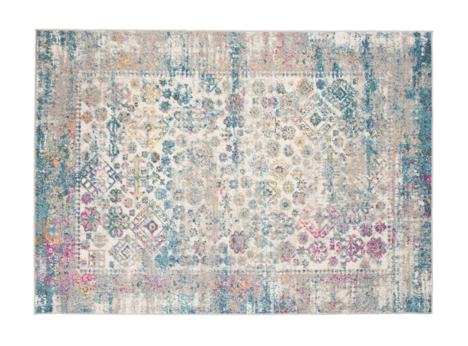 Kusový koberec AZUR vintage - šedý/růžový/modrý, 160x220 cm