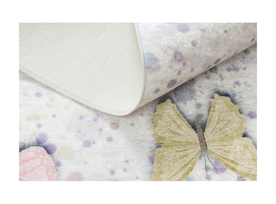 Dětský kusový koberec Bambino 1610 Butterflies cream, 80x150 cm