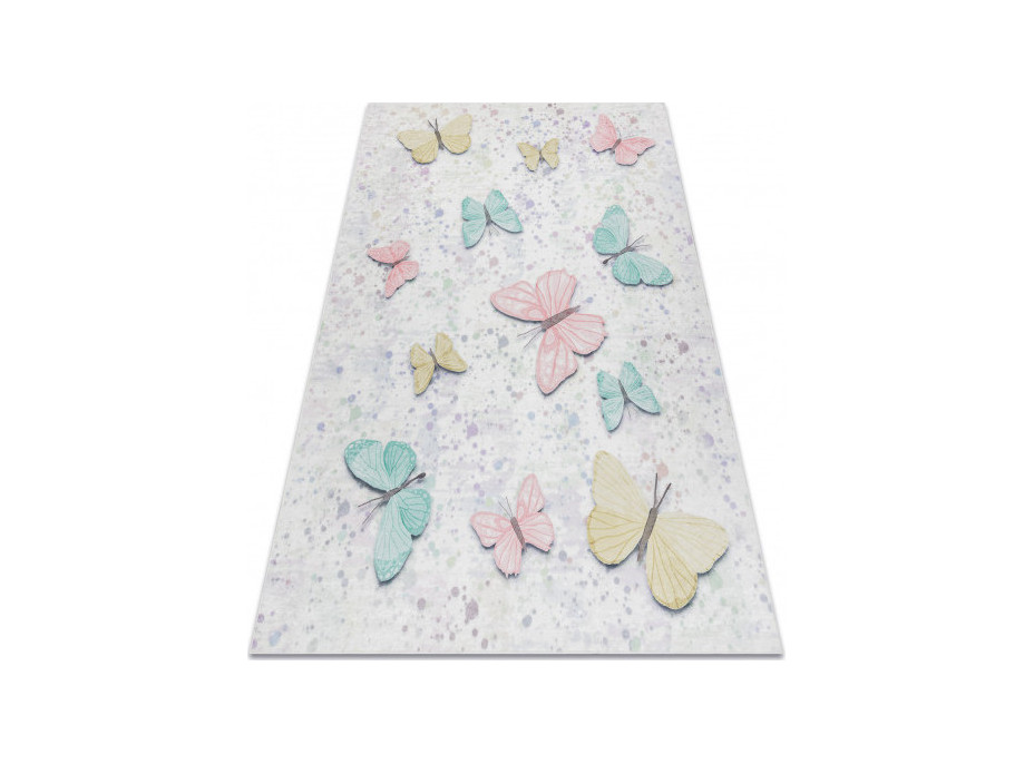 Dětský kusový koberec Bambino 1610 Butterflies cream, 80x150 cm