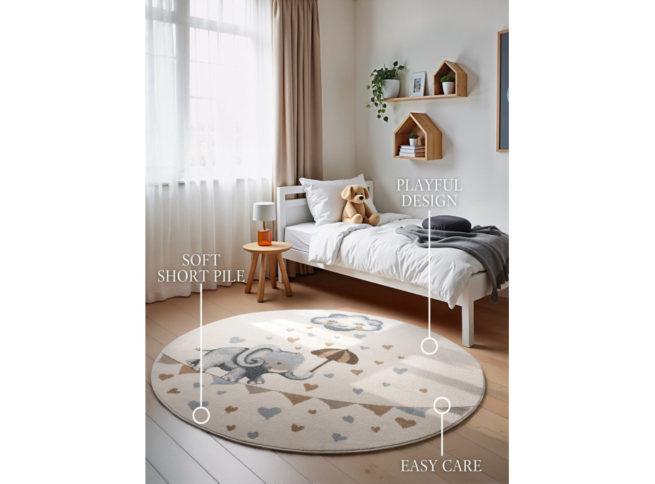 Dětský kusový koberec Villeroy & Boch Boho Kids 106303 Cream Multicolor kruh