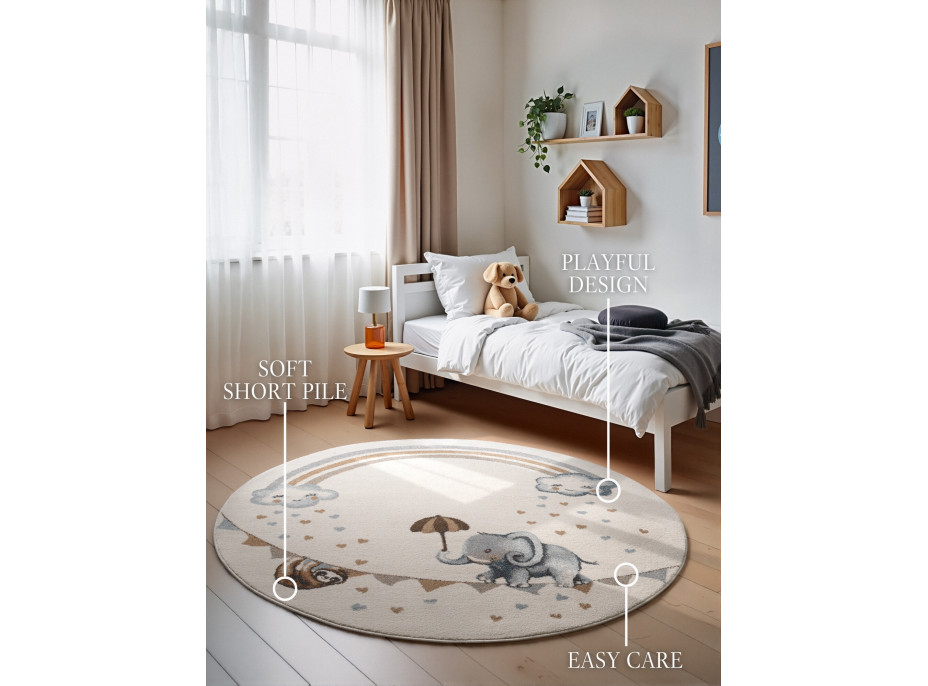 Dětský kusový koberec Villeroy & Boch Boho Kids 106304 Cream Multicolor kruh