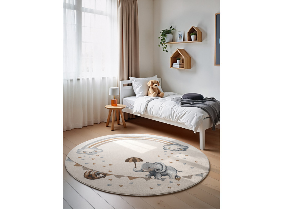 Dětský kusový koberec Villeroy & Boch Boho Kids 106304 Cream Multicolor kruh