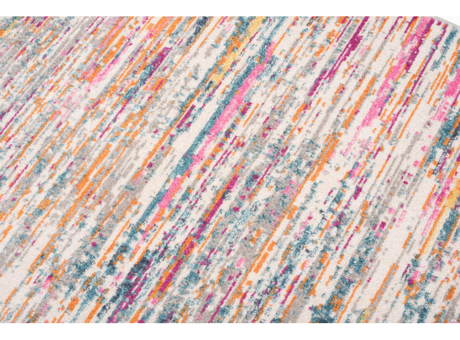 Kusový koberec AZUR static - šedý/růžový/modrý, 80x150 cm