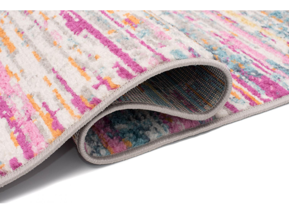 Kusový koberec AZUR static - šedý/růžový/modrý, 80x150 cm