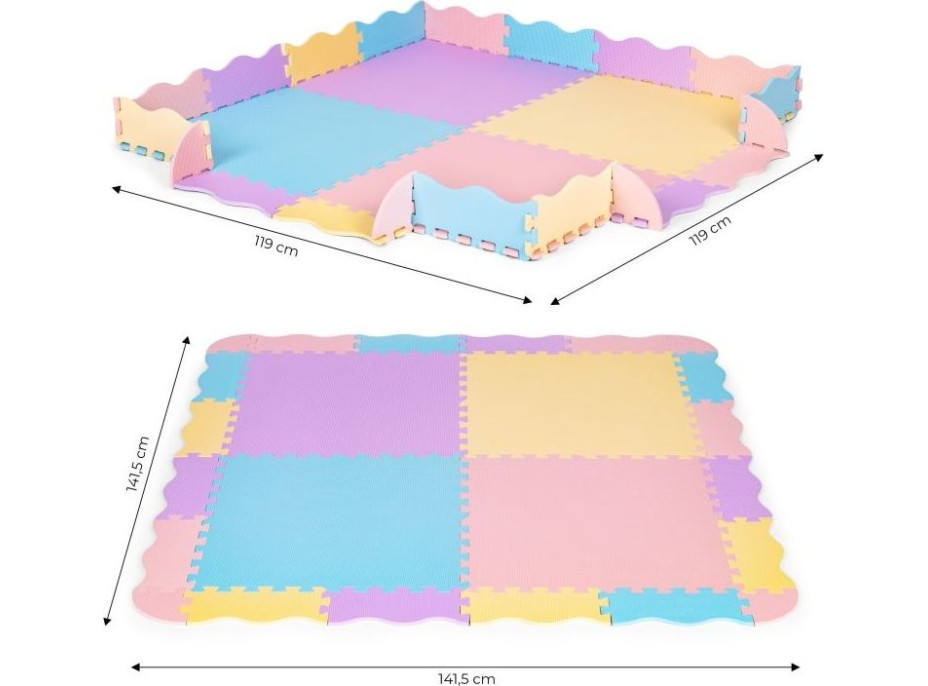 ECOTOYS Pěnové puzzle pastelové SX s okraji