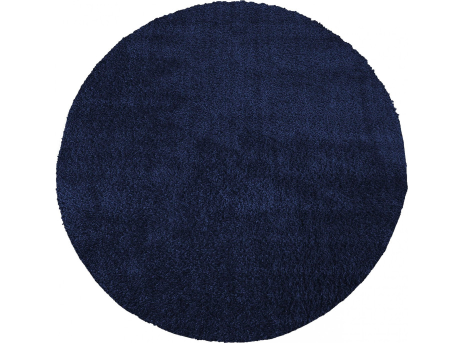 Moderní koberec SHAGGY CAMIL kulatý - tmavě modrý