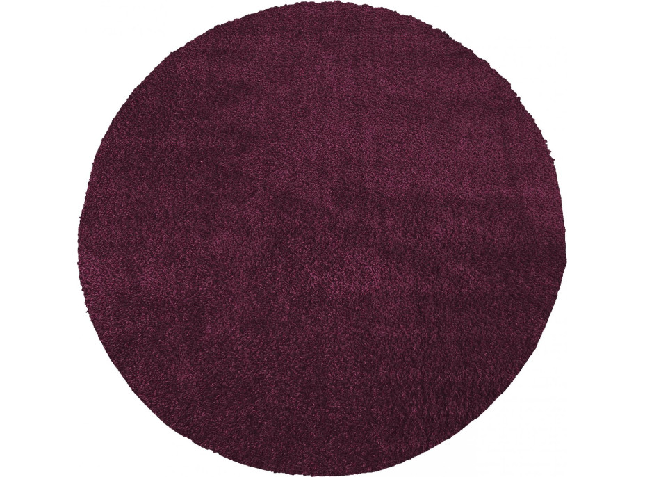 Moderní koberec SHAGGY CAMIL kulatý - tmavě fialový