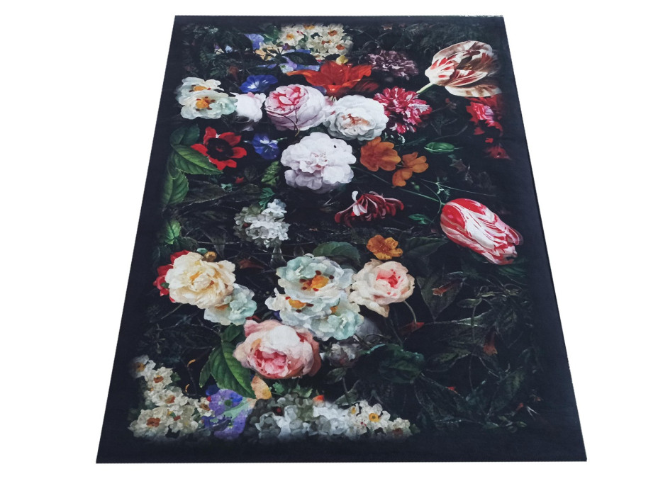 Kusový koberec HONOR Flowers - černý