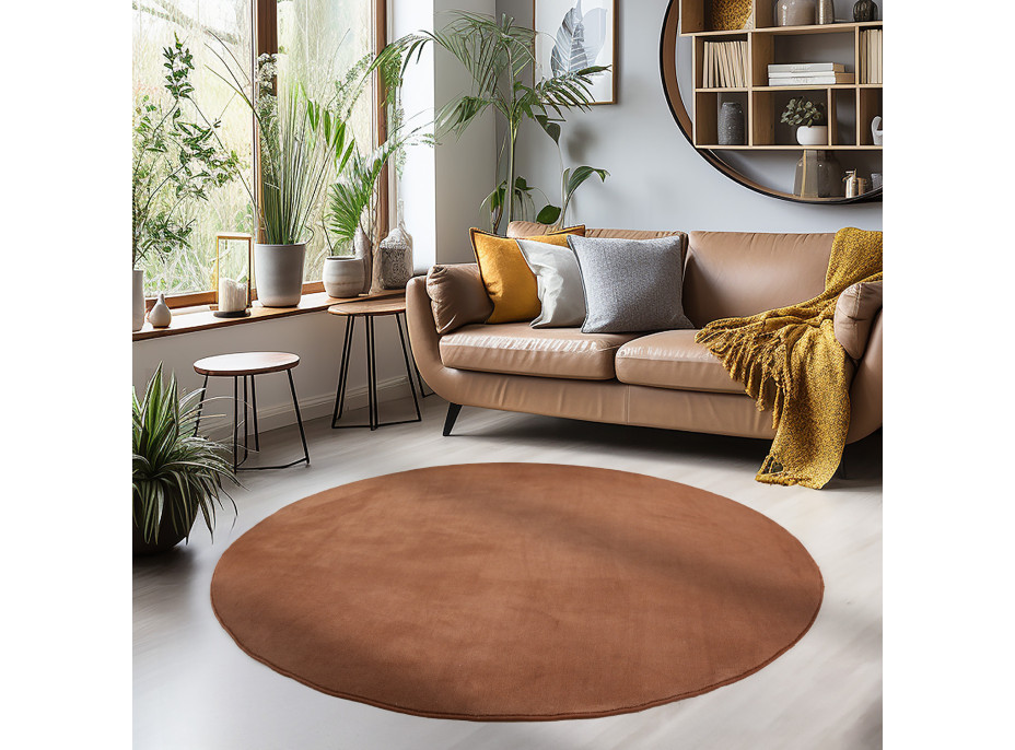 Kusový koberec Sky 5400 Brown kruh