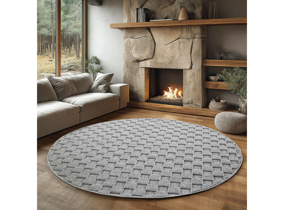 Kusový koberec Helix 2203 silver kruh