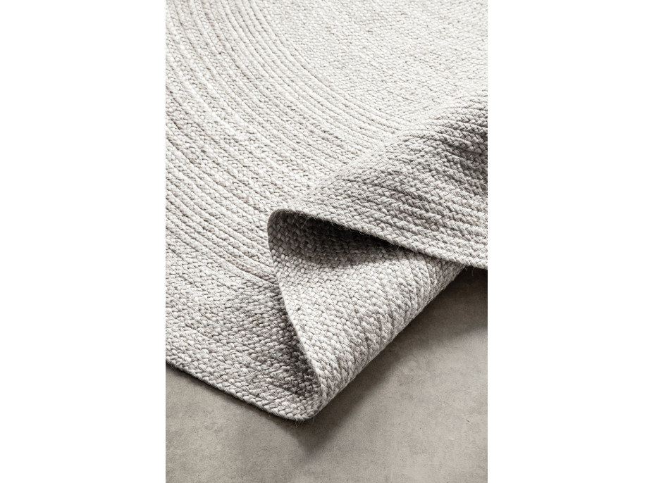Kusový koberec Jute Braided 106321 White kruh