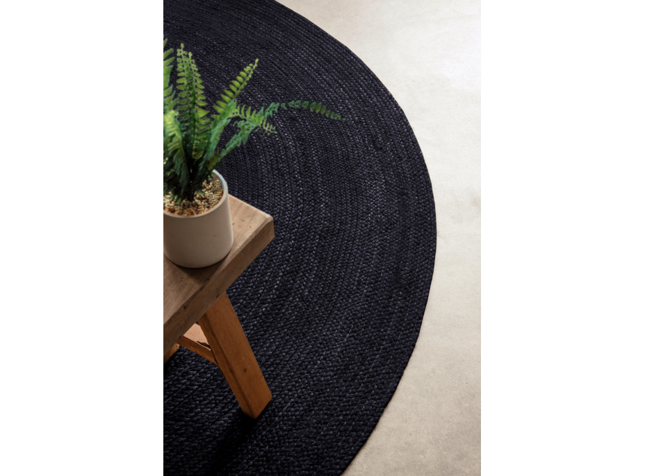 Kusový koberec Jute Braided 106322 Black kruh