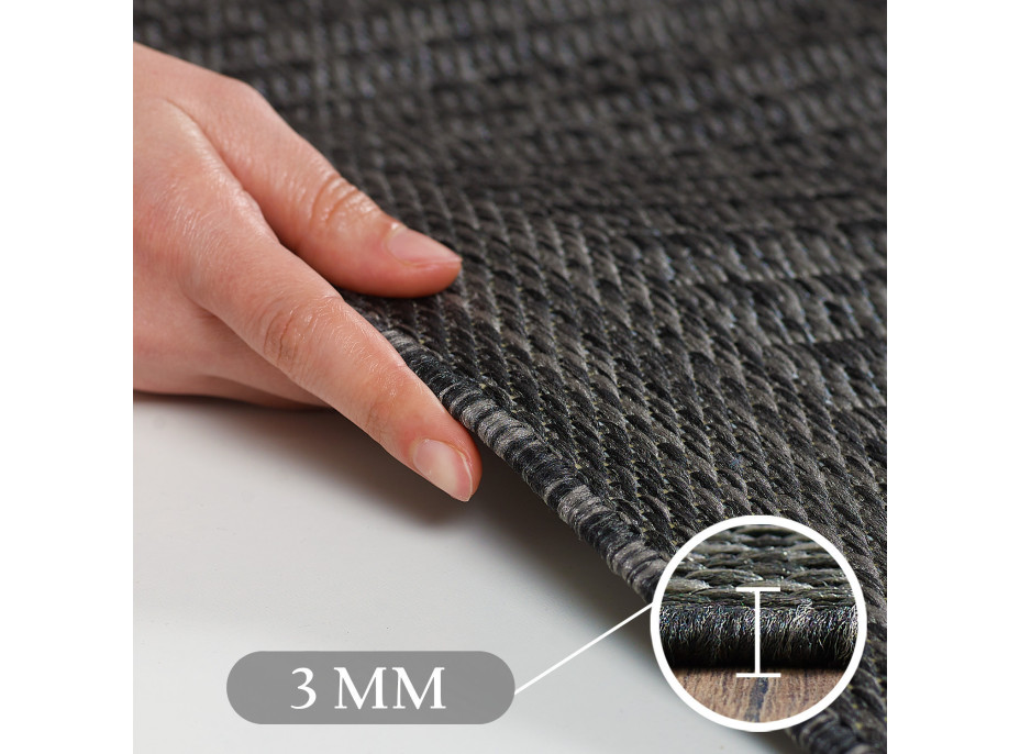 Kusový koberec Giza 1410 Black kruh