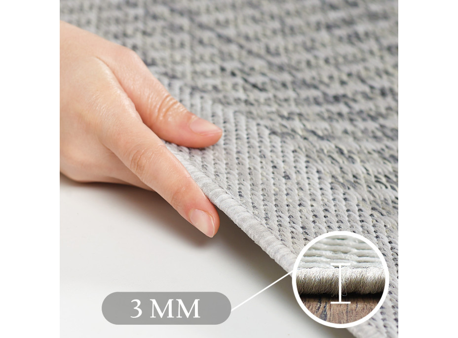 Kusový koberec Giza 1410 Grey kruh