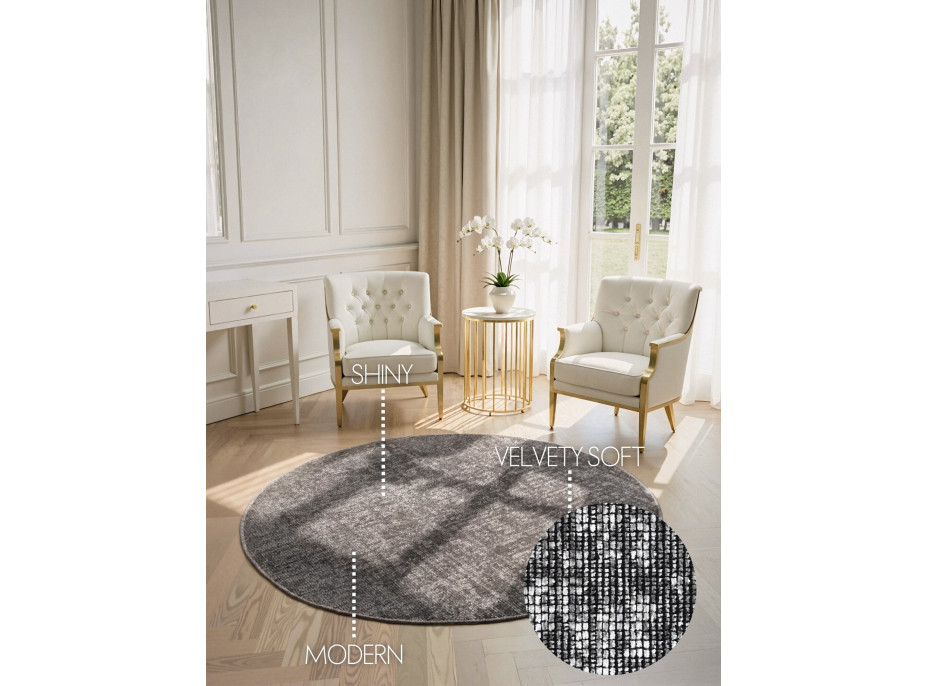 Kusový koberec Brilliance Prisma 106310 Silver Grey z kolekce Elle kruh