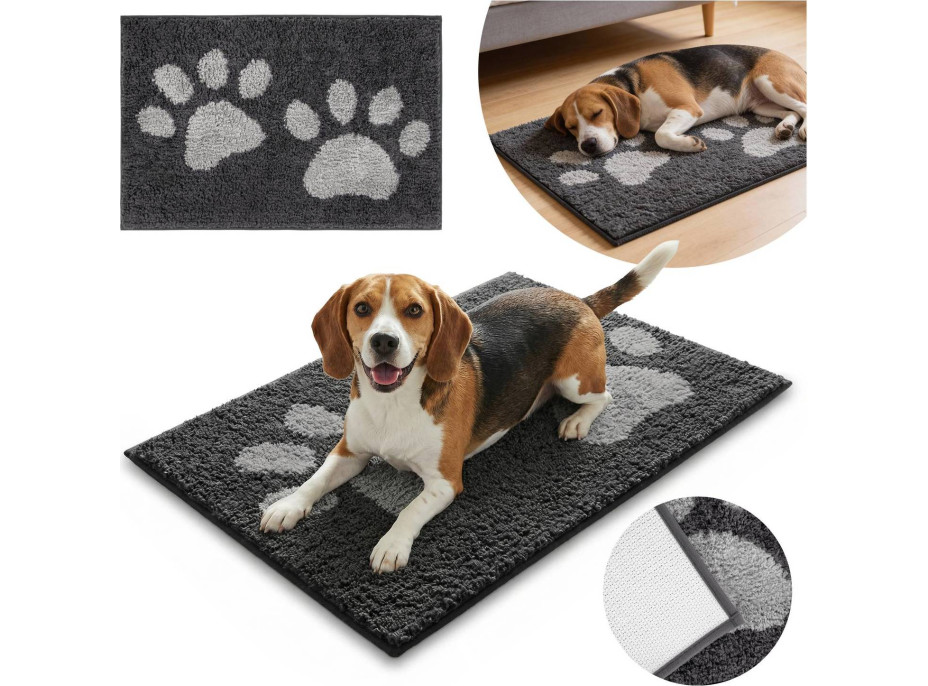 Koberec pro psy SOFT SHAGGY PAW - 45x70 cm - grafitový