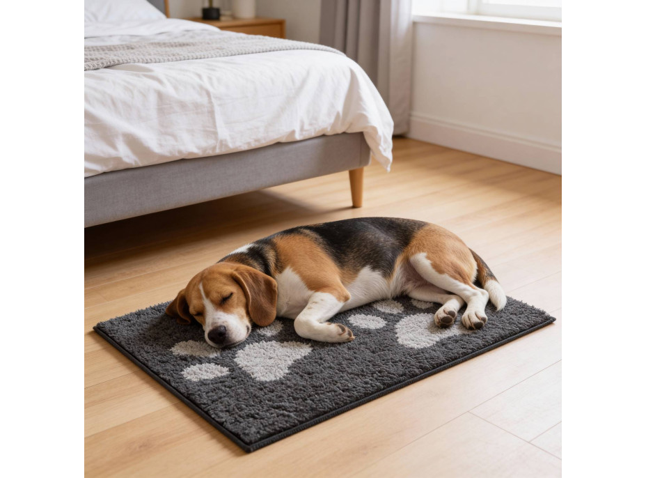 Koberec pro psy SOFT SHAGGY PAW - 45x70 cm - grafitový