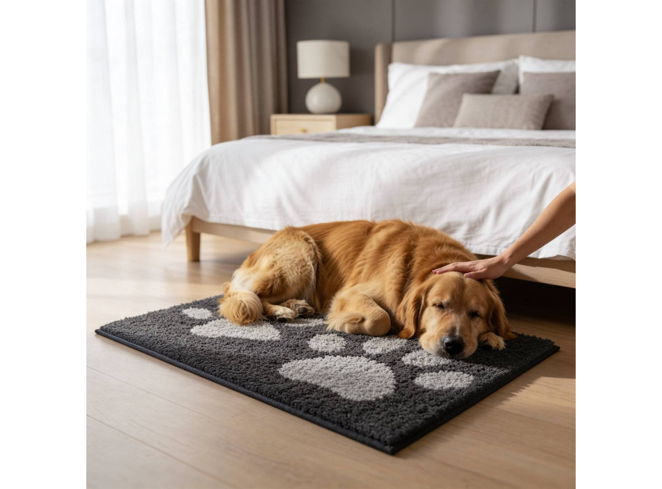 Koberec pro psy SOFT SHAGGY PAW - 45x70 cm - grafitový