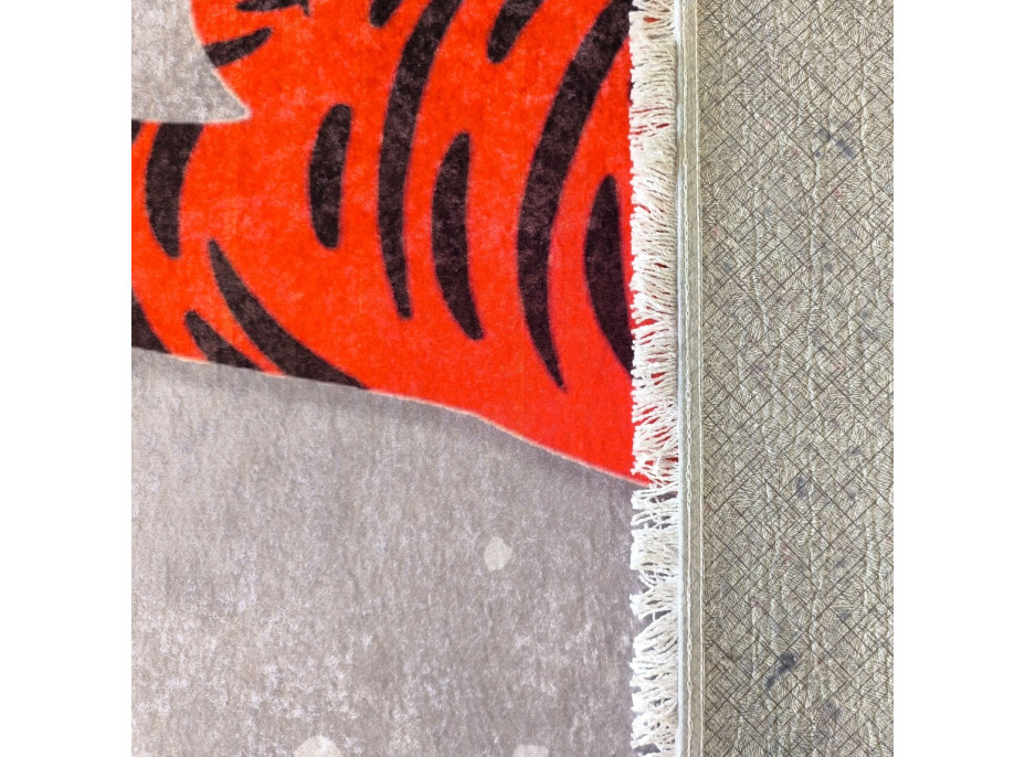Dětský kusový koberec HONOR New - Tygr - šedý