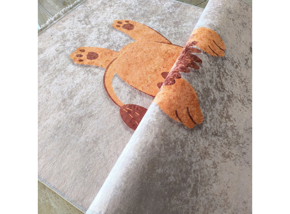 Dětský kusový koberec HONOR New - Lev - šedý