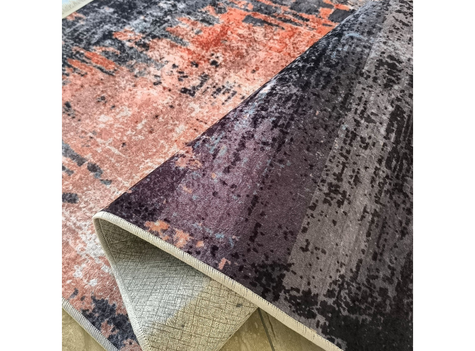 Kusový koberec HONOR New - Mist - červený/šedý