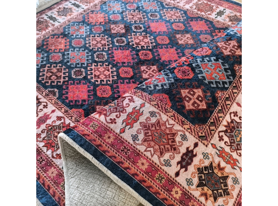 Kusový koberec HONOR New - Pattern - tmavě modrý/červený