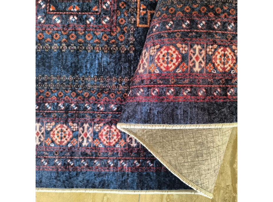 Kusový koberec HONOR New - Ethnic - tmavě modrý/červený