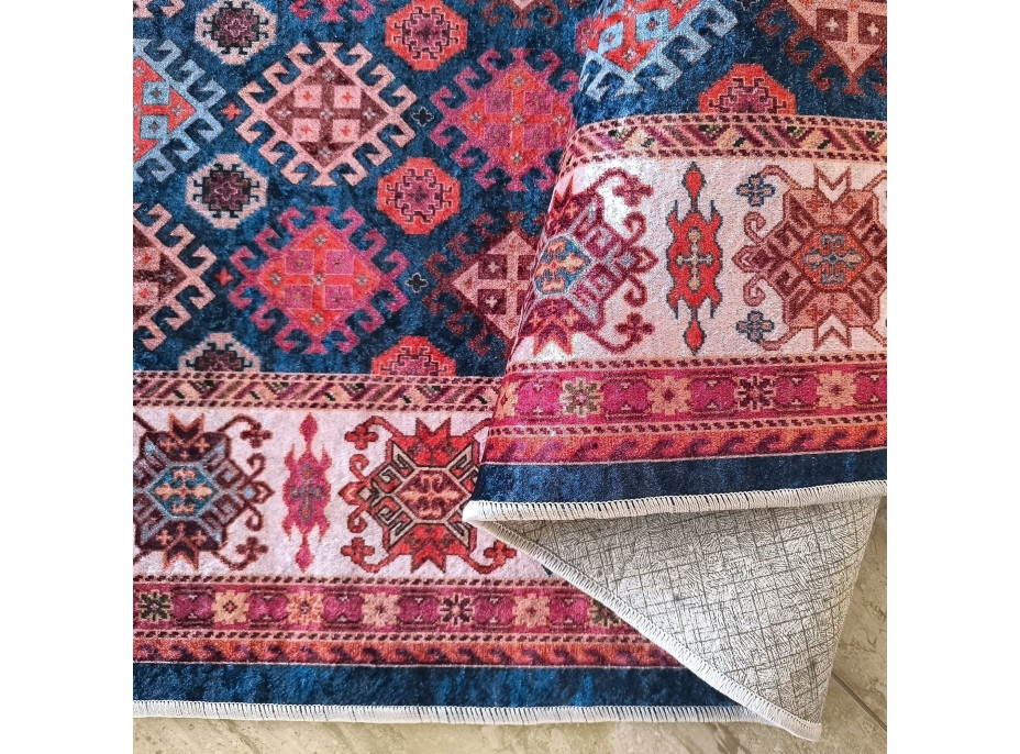 Kusový koberec HONOR New - Pattern - tmavě modrý/červený