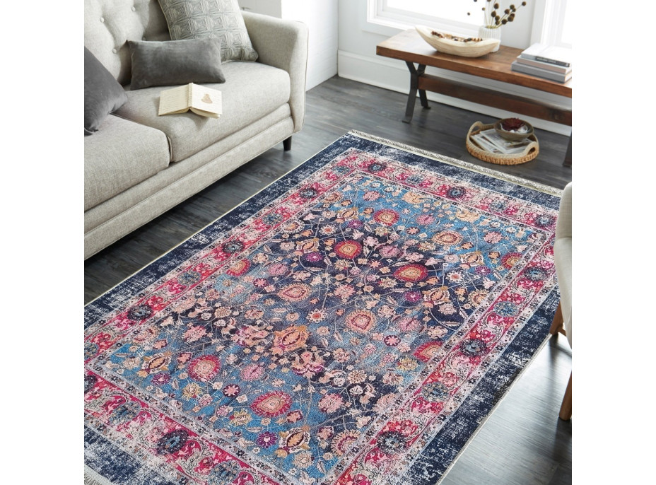 Kusový koberec HONOR New - Fragments - modrý/červený