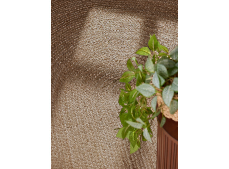 Kusový koberec Jute Braided 106006 Grey Brown ovál