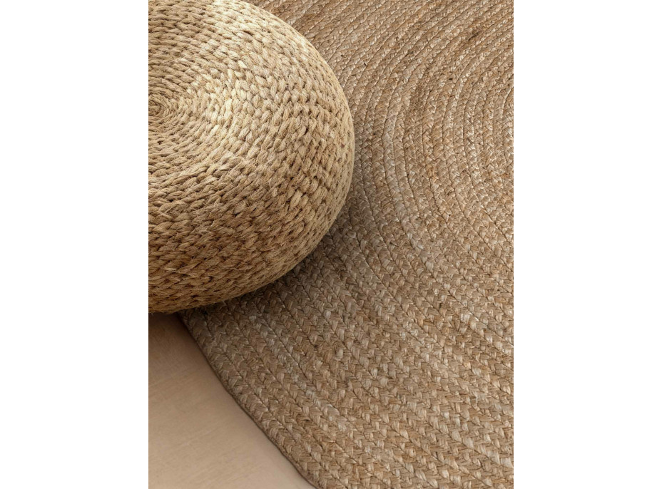 Kusový koberec Jute Braided 106006 Grey Brown ovál