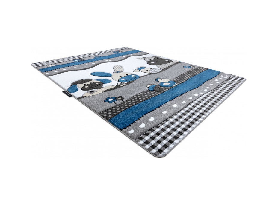 Dětský kusový koberec Petit Farm animals blue, 120x170 cm