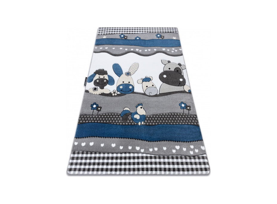 Dětský kusový koberec Petit Farm animals blue, 120x170 cm