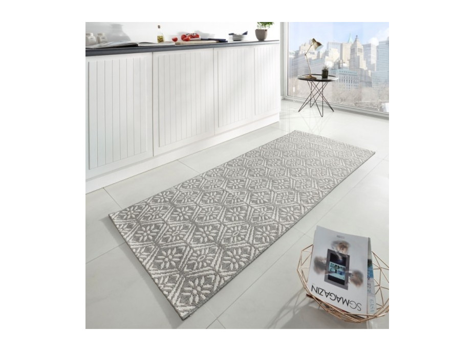 Běhoun Soho 102799 grey-Creme 80x200 cm