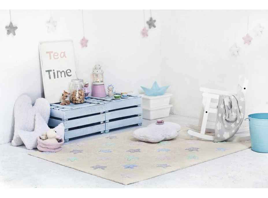 Ručně tkaný kusový koberec Tricolor Stars Vanilla