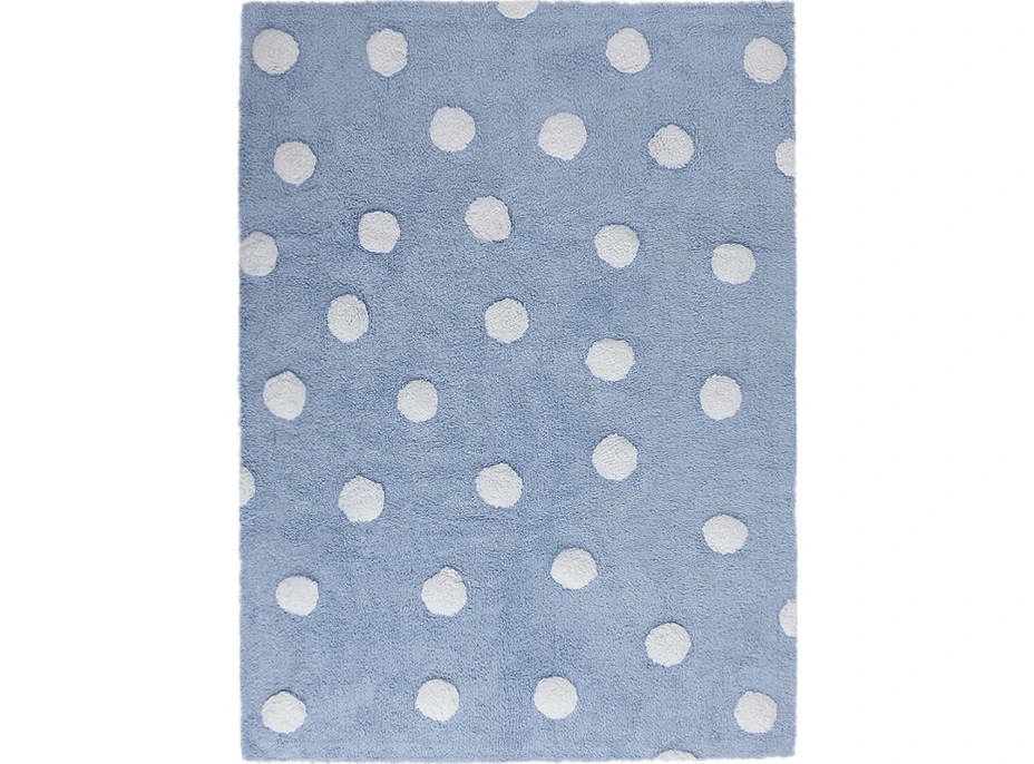 Ručně tkaný kusový koberec Polka Dots Blue-White