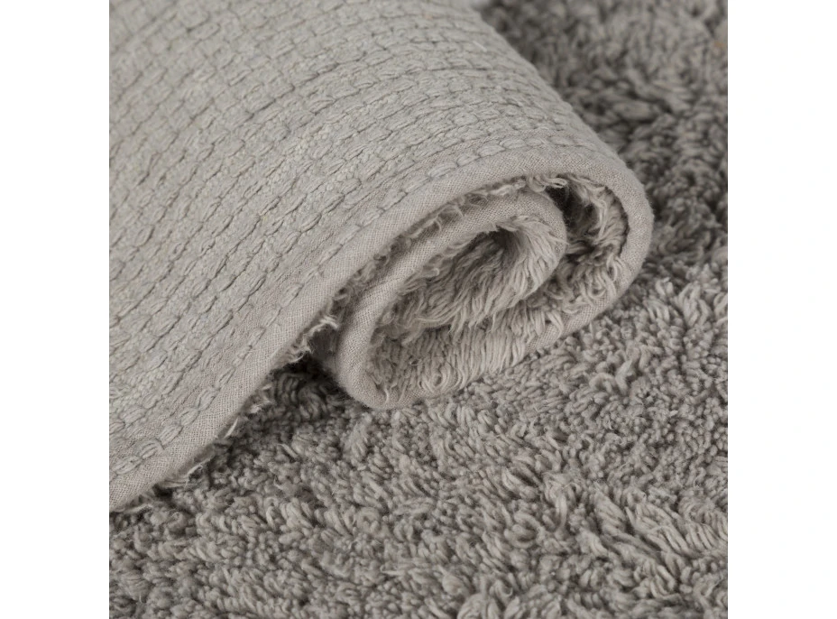 Ručně tkaný kusový koberec Tricolor Polka Dots Grey-Pink